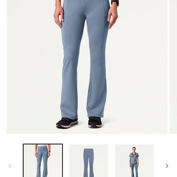 Jaanuu Perri UltraSOFT storm blue Yoga Scrub Pant size Sm - Picture 1 of 6